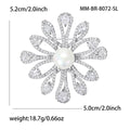 Pearl Flower Brooch Micro Pave Zircon Gold or Silver view 5