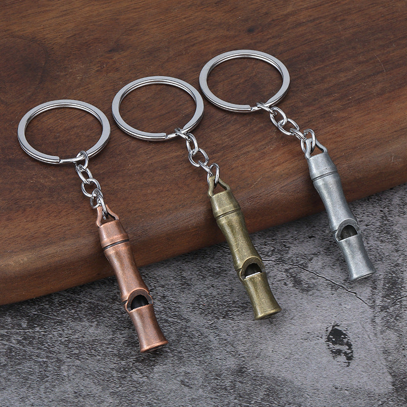 Alloy Survival Whistle Keychain Portable Outdoor Metal Pendant