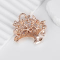 Flower Basket Crystal Metal Brooch Pin for Jackets and Lapels view 4