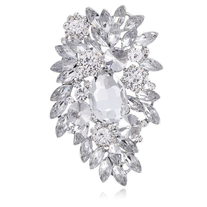 Flower Crystal Nine Designs Metal Brooch Pin for Jackets and Lapels