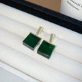Square Resin Cube Drop Earrings and Lariat Necklaces view 3