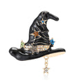 Black Enamel Witch Hat Brooch Decorative Lapel Pin view 5
