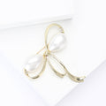 Delicate Wire Bow Brooch With Two Elongated Pearl Loops view 3