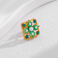 Green Flower Enamel Metal Pendant Charm Jewelry Component view 5