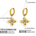 Gold Stainless Clover Flower Zircon Jewelry Set Pieces view 8