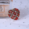 Crystal Lattice Heart Brooch in Black and Red Colorways view 3