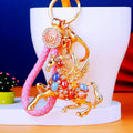 Multicolor Pegasus Keychain with Six Fortune Loops and Loose Heart Loops view 11