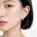 Gold Tone Clear Stone Flip Flop Mini Stud Earrings For Women view 2