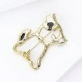 White Acrylic Dog Brooch with Detailed Metal-tone Finish view 4