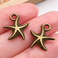 Antique Bronze Zinc Alloy Starfish Shell charm pendant for DIY bracelet necklace