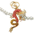 Rhinestone Chinese Dragon Keychain Metal Zodiac Bag Charm view 5
