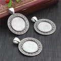 Oval Rope Border Pendant Bezel Settings in Two Finishes view 3