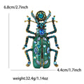 Enamel Rhinestone Beetle Brooch Gold Tone Four Color Pin view 6