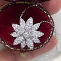 Silver Tone Layered Flower Stud Earrings With Clear Stones view 3