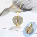 Crystal Heart Locket Pendant Necklace In Two Colors view 2