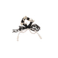 White Lace Bow Pearl Bead Tassel Scrunchie Hair Tie view 5