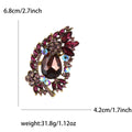 Paisley Crystal Leaf Brooch with Faceted Stones for Jackets and Scarves view 6