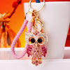 Pink-Braided Pink-Rhinestone-Owl