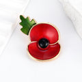 Red Gold Tone Poppy Flower Enamel Nine Designs Metal Brooch Pin view 5