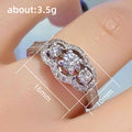 Silver Three Stone Halo Openwork Ring Clear Sizes 6 To 10 view 4