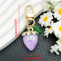 Seven Resin Strawberry Metal Clasp Keychain Designs view 8