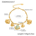 Gold Ocean Charm Bracelets Shells Fish Leaves Hearts Bells view 6