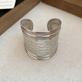 Hammered Metal Cross Cutout Open Cuff Bracelets Silver Gold view 8