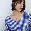 Gold Irregular Hollow Organic Open Pendant Necklace view 6