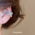 Layered Crystal Ear Cuff in Polished Statement Design view 1