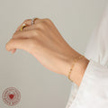 Flat Marquise Lip Link Bracelet Extension Gold Steel view 3