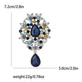 Jeweled Oval Brooch With Teardrop Dangle in Two Colors view 4
