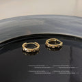 Gold Tone Crystal Pave Mini Huggie Hoop Earrings Pair view 6