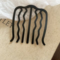 Black Matte U-Shaped Four and Seven Prong Bun Hair Pins view 7