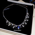 Silver Tone Crystal Tie and Scalloped Collar Necklaces view 4