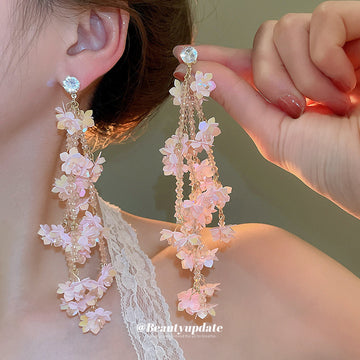 Pink Floral Drop and Stud Earrings in Sixteen Styles