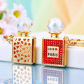 Crystal Perfume Bottle Keychains in Four Colors plus Assorted Option view 2