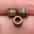 Mixed Finish Metal Raised Dot Large Hole Barrel Beads For Jewelry Making view 6