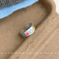 Silver Tone Color Painted Cartoon Open Adjustable Rings In Three Styles view 4