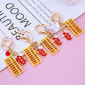 Gold Abacus Keychains with Four Message Tags Clasp and Loop Configurations view 2