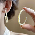 Slim Resin Hoop Earrings In Three Multicolor Patterns view 2