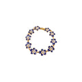 Gold Tone Blue Flower Bracelet And Unrelated Scallop Link Bracelet view 5