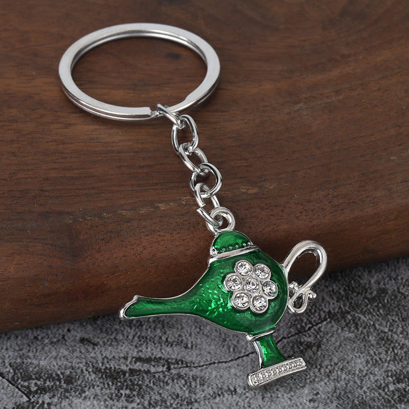 Colorful Magic Lamp Metal Keychain for Bag Charm and Travel Souvenir