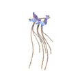 Purple Blue Butterfly Chain Tassel Ear Cuff With Decorative Details view 5