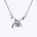 Bow Pendant Necklace in Silver-Tone Metal Jewelry Design view 5