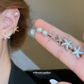 Pearl and Starfish Stud Earring Sets in Gold and Silver view 2