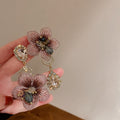 Colorful Floral Fabric and Beaded Dangle Earrings Fashion Jewelry Accessories view 12