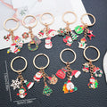 Nine-Style Santa Snowman Reindeer and Tree Holiday Keychain Collection view 1