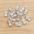 Antique Silver Tone Pineapple Pendants with Textured Fruit Detail view 3