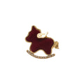 Red Velvet Flocked Horse Barrette Brooch Two Styles view 5