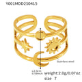 Gold Openwork Geometric Open Rings Nine Style Stack Set view 10